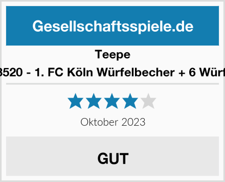 Teepe 13520 - 1. FC Köln Würfelbecher + 6 Würfel Test