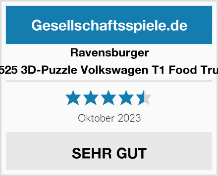 Ravensburger 12525 3D-Puzzle Volkswagen T1 Food Truck Test