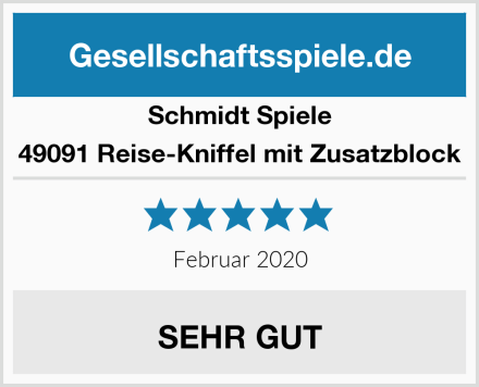 Schmidt Spiele 49091 Reise-Kniffel mit Zusatzblock Test