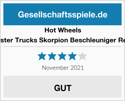 Hot Wheels GNB05 Monster Trucks Skorpion Beschleuniger Rennbahn Set Test