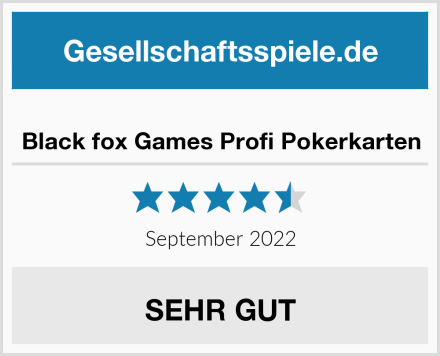  Black fox Games Profi Pokerkarten Test