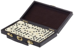Domino Geschenkbox Dominosteine Dominospiel Gesellschaftsspiele in Bambusverpack 