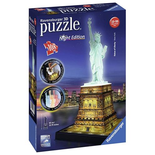 Ravensburger 12596 3D-Puzzle Freiheitsstatue bei Nacht