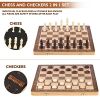  Peradix 2 in 1 Schach und Dame Spiel aus Holz